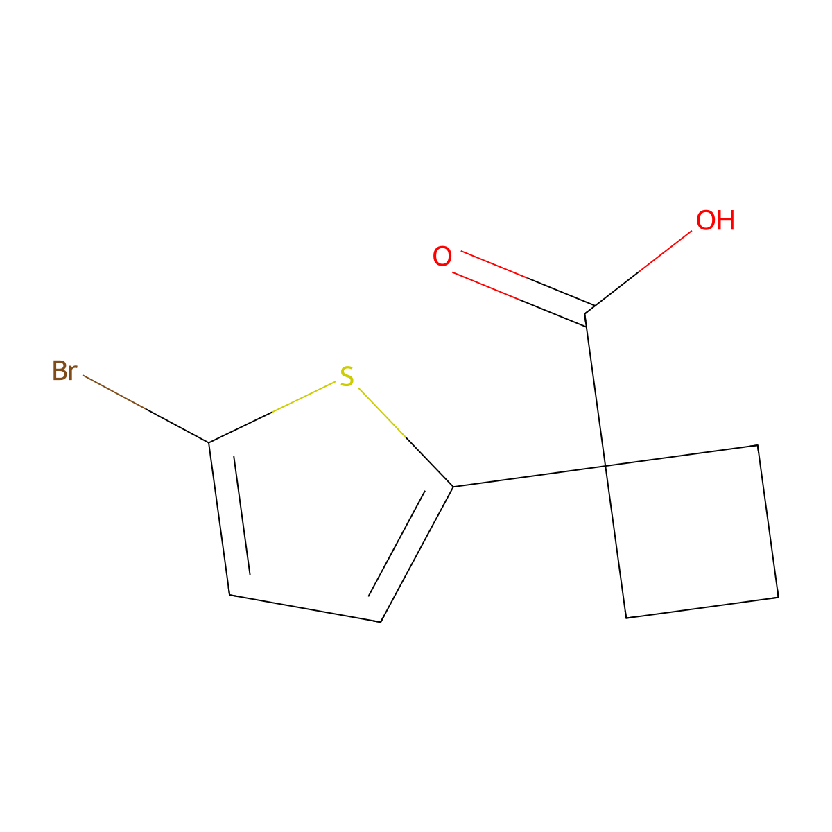 1-(5-Bromothiophen-2-yl)cyclobutane-1-carboxylic acid molecular structure, CAS 2228970-46-3