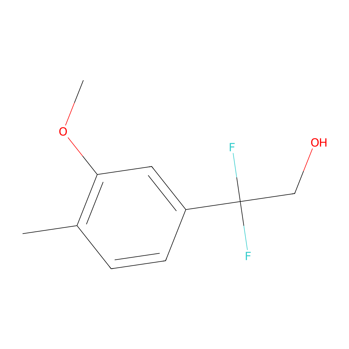 2,2-Difluoro-2-(3-methoxy-4-methylphenyl)ethan-1-ol molecular structure, CAS 2228970-49-6