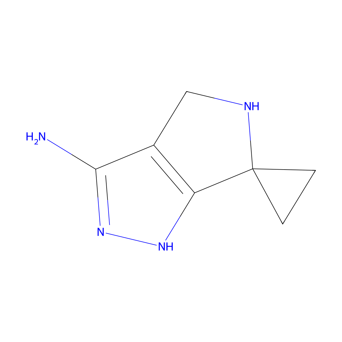 4',5'-Dihydro-1'H-spiro[cyclopropane-1,6'-pyrrolo[3,4-C]pyrazol]-3'-amine molecular structure, CAS 2228971-39-7