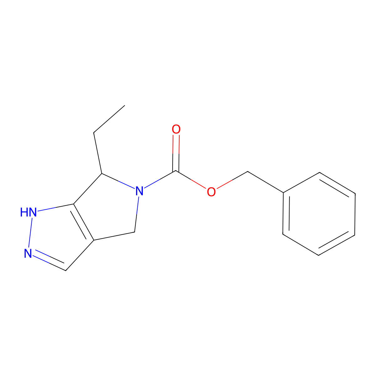 Benzyl 6-ethyl-4,6-dihydropyrrolo[3,4-c]pyrazole-5(1H)-carboxylate molecular structure, CAS 2228971-69-3