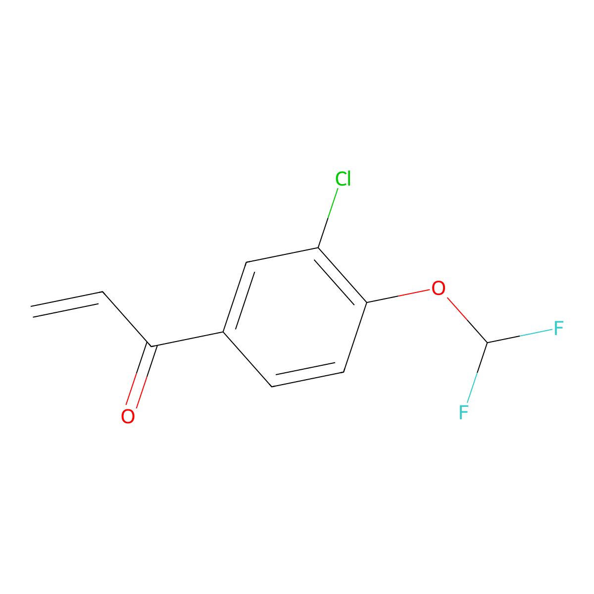 1-[3-Chloro-4-(difluoromethoxy)phenyl]prop-2-en-1-one molecular structure, CAS 2228972-72-1