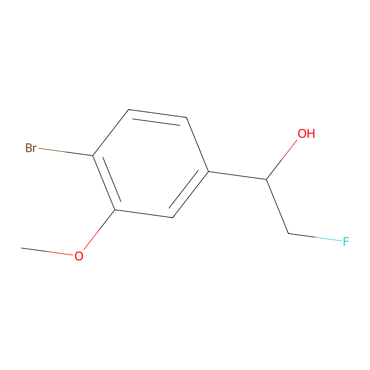 1-(4-Bromo-3-methoxyphenyl)-2-fluoroethan-1-ol molecular structure, CAS 2228973-00-8