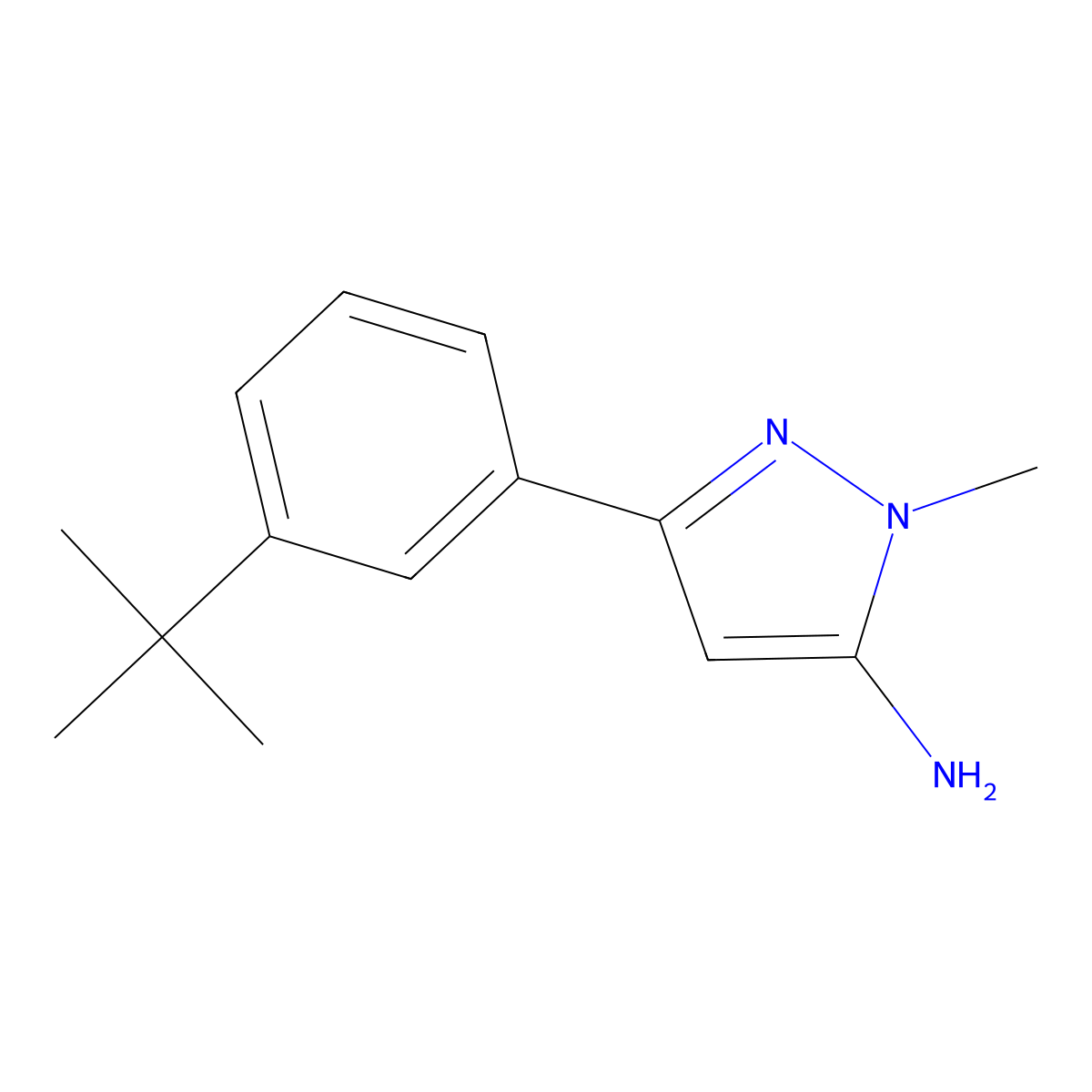 3-(3-tert-butylphenyl)-1-methyl-1H-pyrazol-5-amine molecular structure, CAS 2228974-75-0