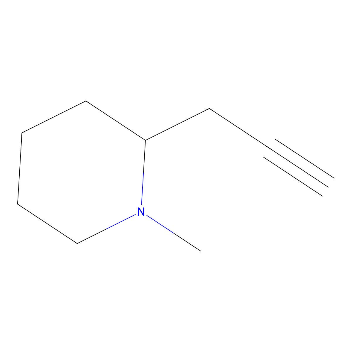 1-Methyl-2-(prop-2-yn-1-yl)piperidine molecular structure, CAS 2228977-48-6
