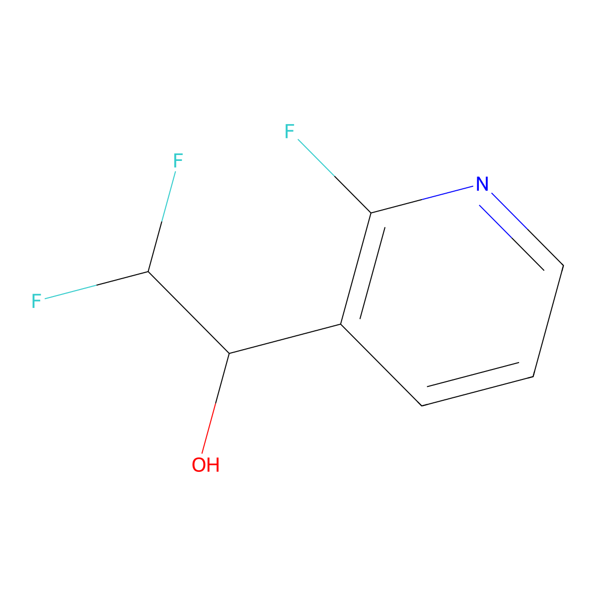 2,2-Difluoro-1-(2-fluoropyridin-3-yl)ethan-1-ol molecular structure, CAS 2228978-65-0