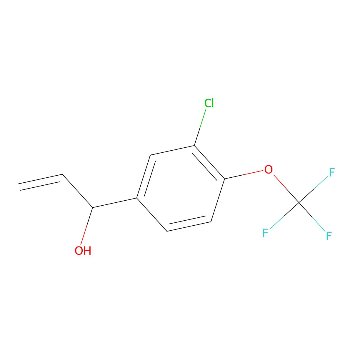 1-[3-Chloro-4-(trifluoromethoxy)phenyl]prop-2-en-1-ol molecular structure, CAS 2228979-94-8