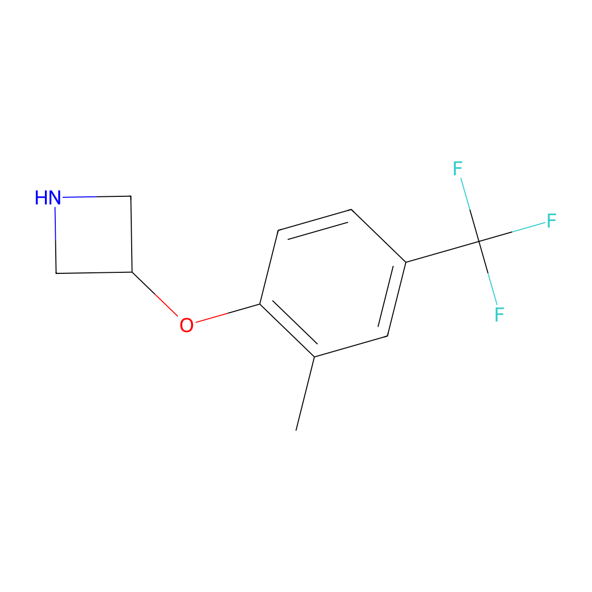 3-[2-Methyl-4-(trifluoromethyl)phenoxy]azetidine molecular structure, CAS 2228980-25-2