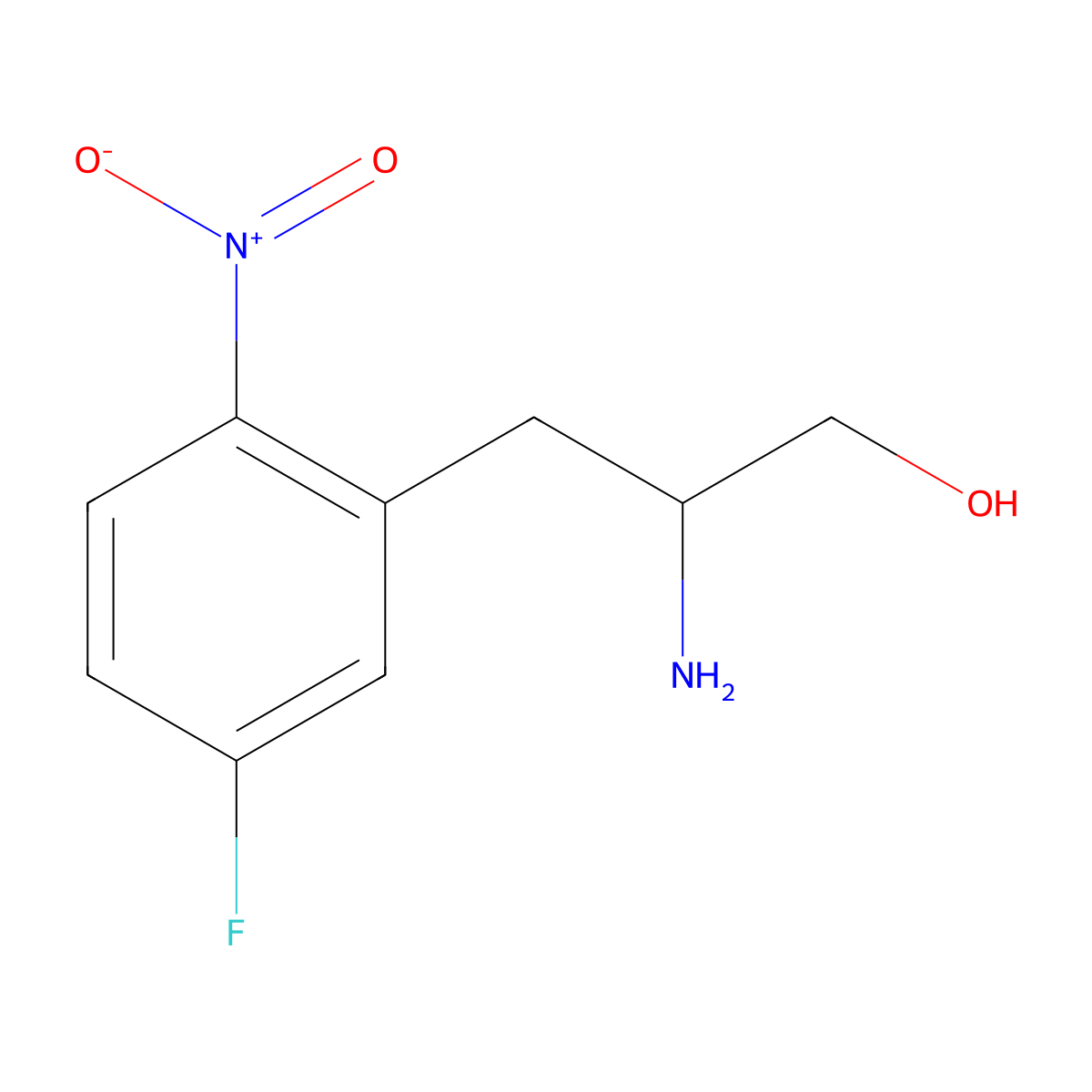 2-Amino-3-(5-fluoro-2-nitrophenyl)propan-1-ol molecular structure, CAS 2228981-66-4