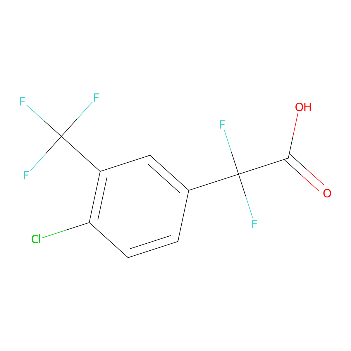 2-[4-Chloro-3-(trifluoromethyl)phenyl]-2,2-difluoroacetic acid molecular structure, CAS 2228986-82-9