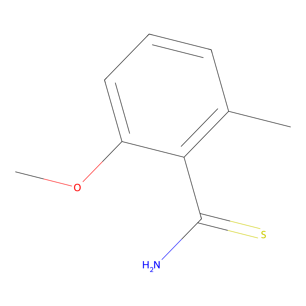 2-Methoxy-6-methylbenzene-1-carbothioamide molecular structure, CAS 2228987-25-3