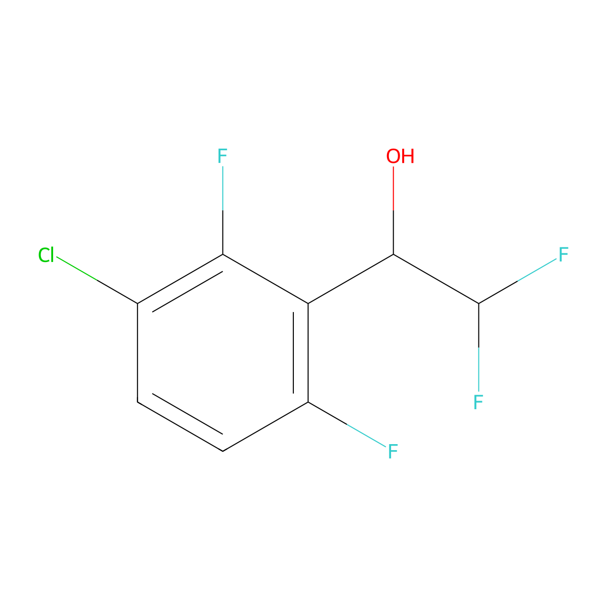 1-(3-Chloro-2,6-difluorophenyl)-2,2-difluoroethan-1-ol molecular structure, CAS 2228987-56-0