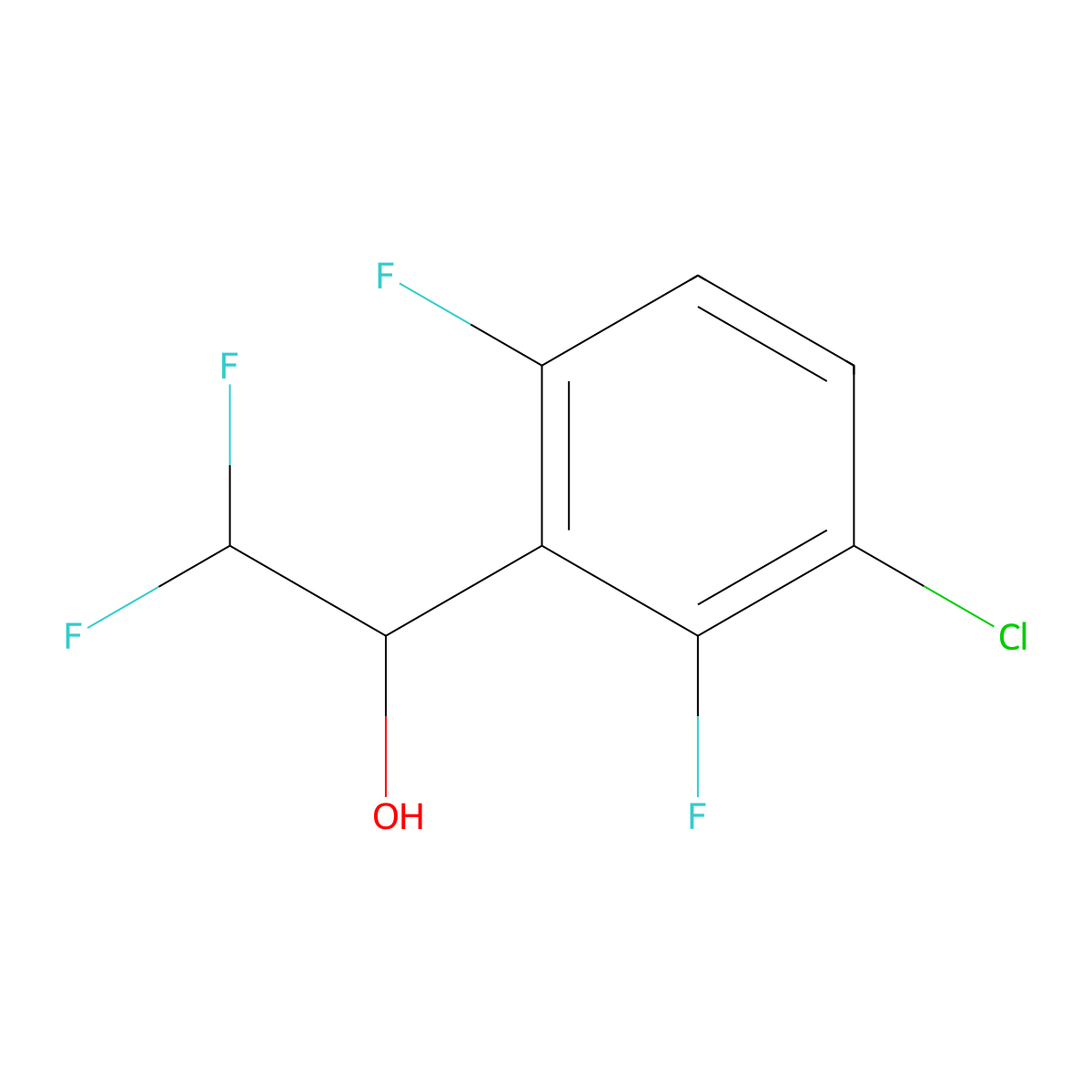 1-(3-Chloro-2,6-difluorophenyl)-2,2-difluoroethan-1-ol molecular structure, CAS 2228987-56-0
