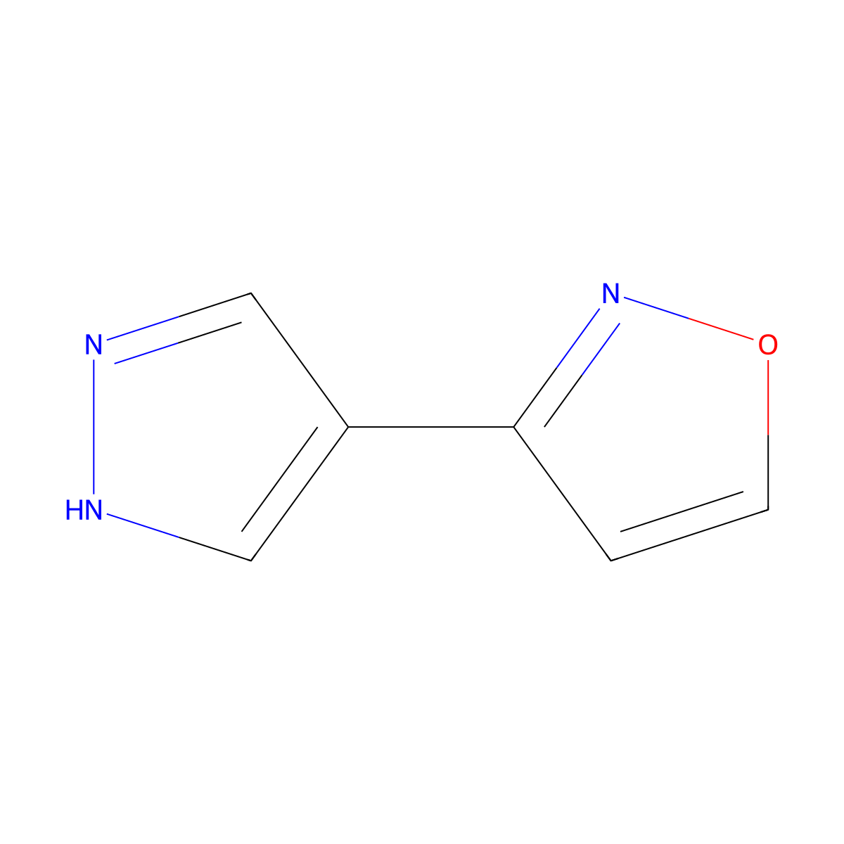 3-(1H-pyrazol-4-yl)-1,2-oxazole molecular structure, CAS 2228987-77-5