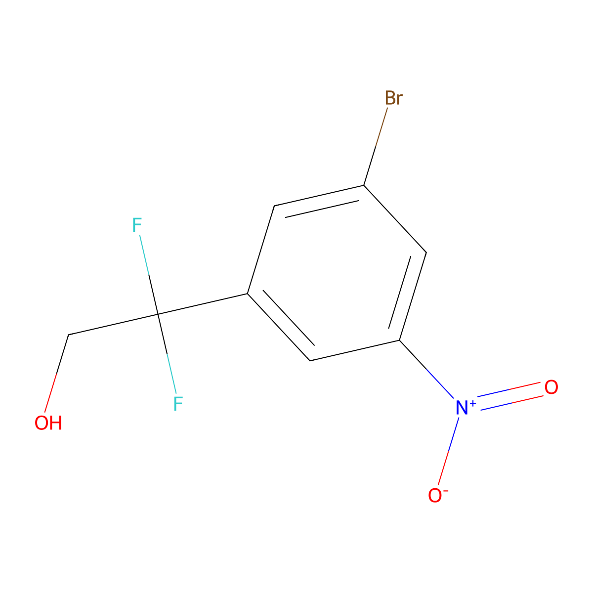 2-(3-Bromo-5-nitrophenyl)-2,2-difluoroethan-1-ol molecular structure, CAS 2228987-85-5