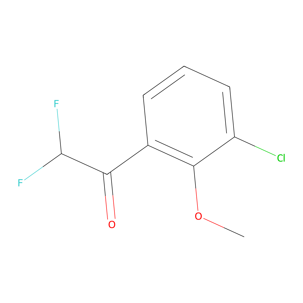 1-(3-Chloro-2-methoxyphenyl)-2,2-difluoroethanone molecular structure, CAS 2228988-09-6