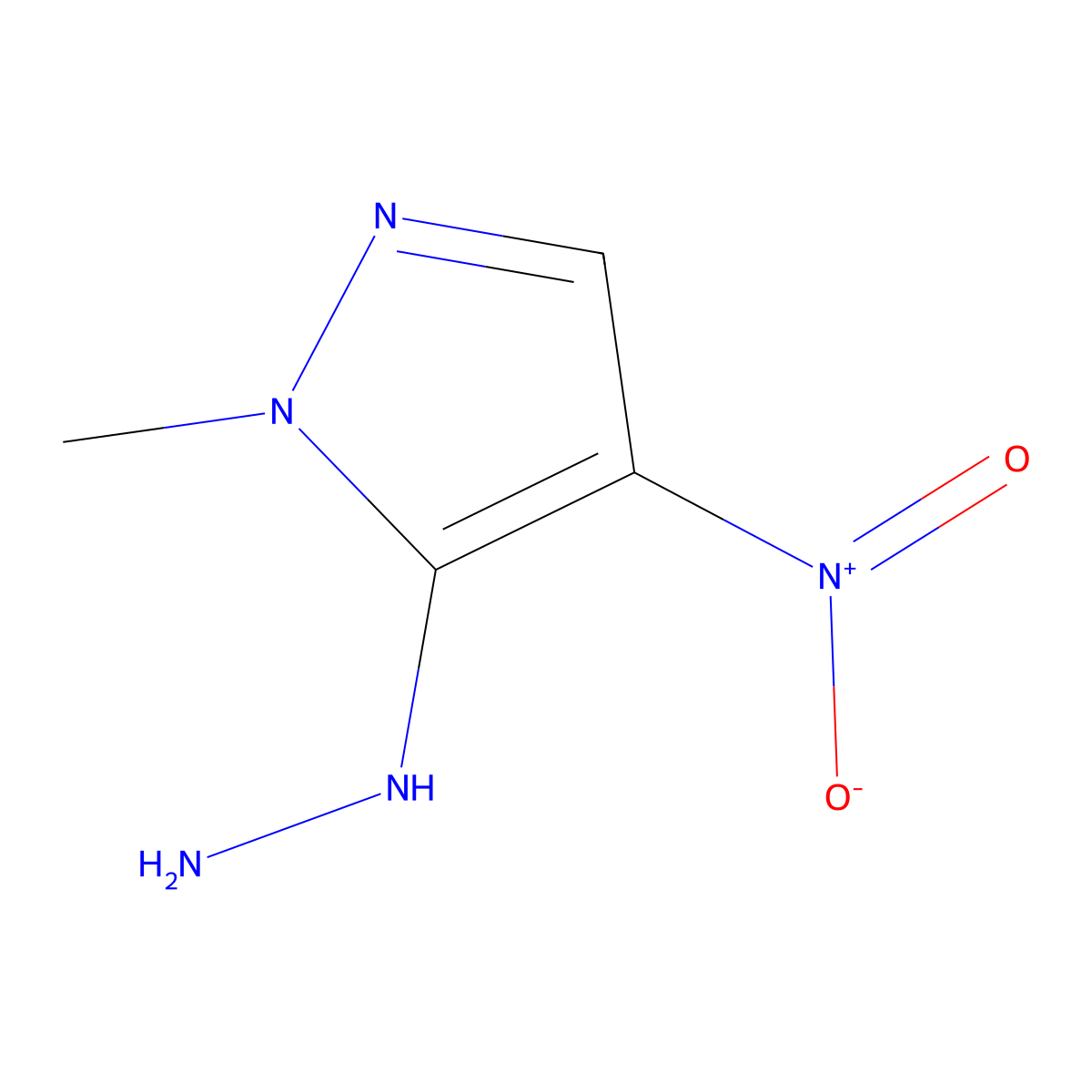5-Hydrazineyl-1-methyl-4-nitro-1H-pyrazole molecular structure, CAS 2228989-39-5