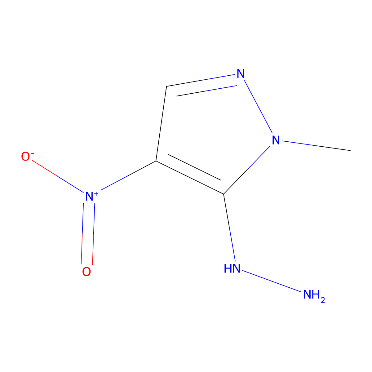 5-Hydrazineyl-1-methyl-4-nitro-1H-pyrazole molecular structure, CAS 2228989-39-5