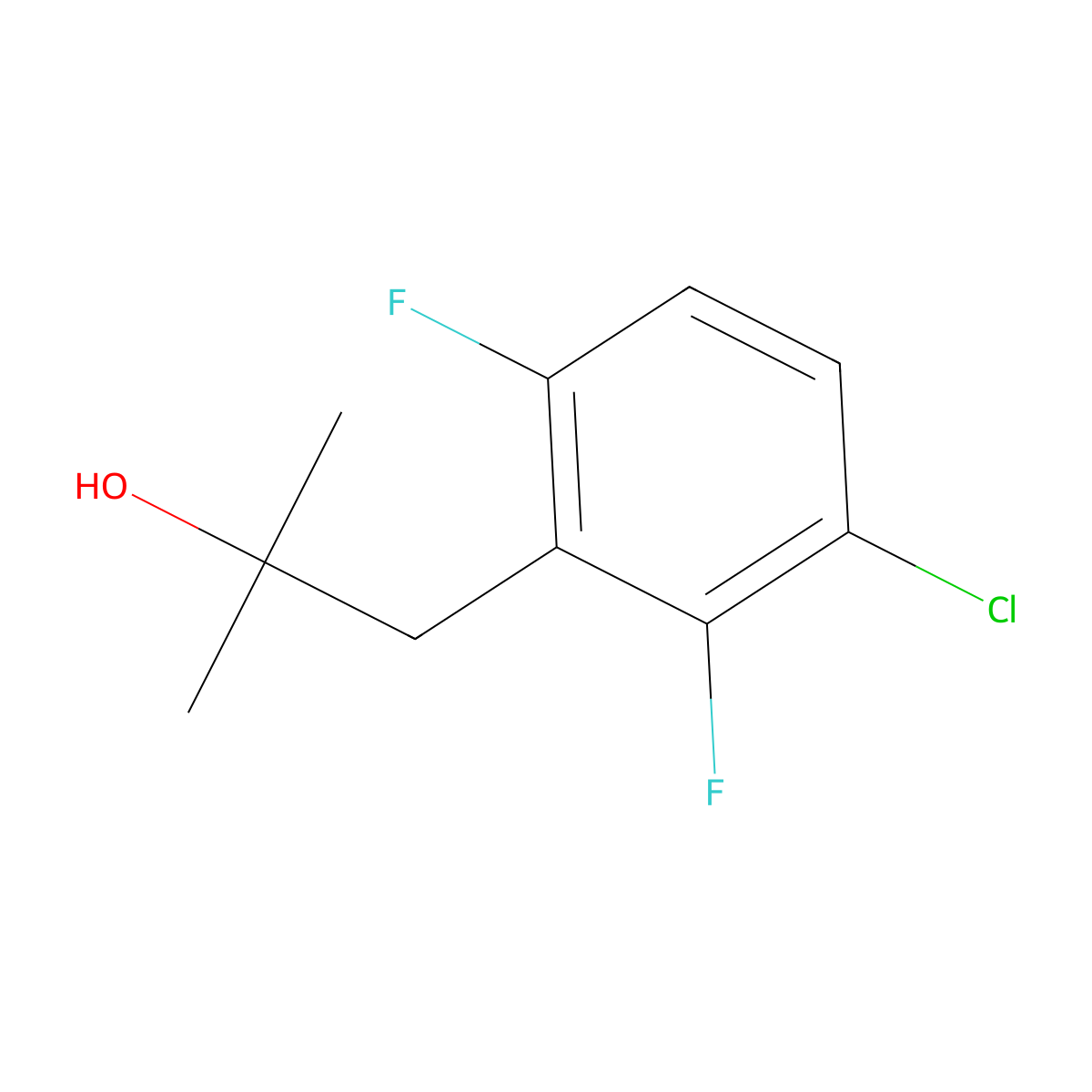 1-(3-Chloro-2,6-difluorophenyl)-2-methylpropan-2-ol molecular structure, CAS 2228989-61-3