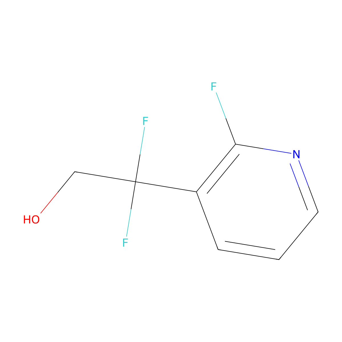 2,2-Difluoro-2-(2-fluoropyridin-3-yl)ethan-1-ol molecular structure, CAS 2228991-31-7