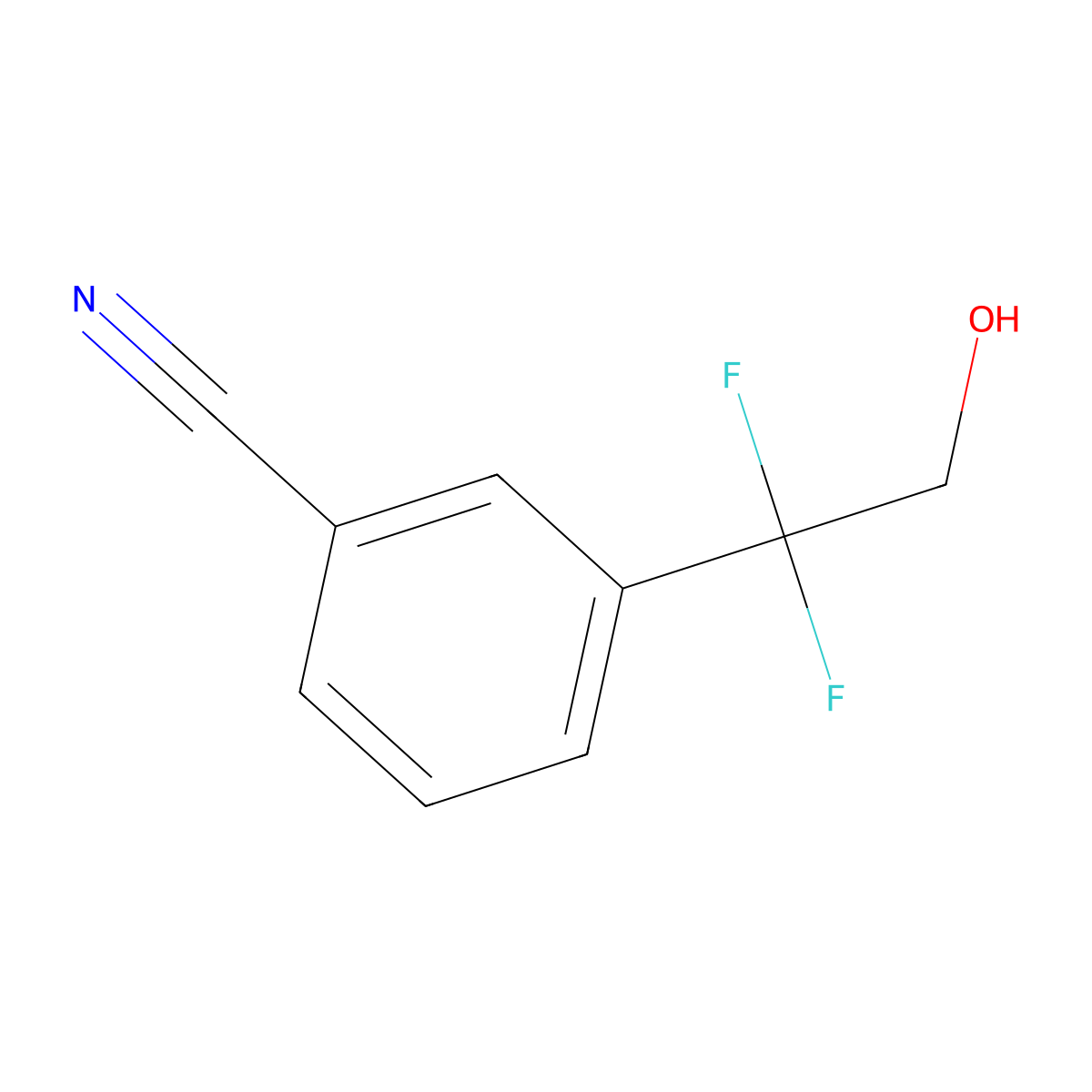3-(1,1-Difluoro-2-hydroxyethyl)benzonitrile molecular structure, CAS 2228993-53-9