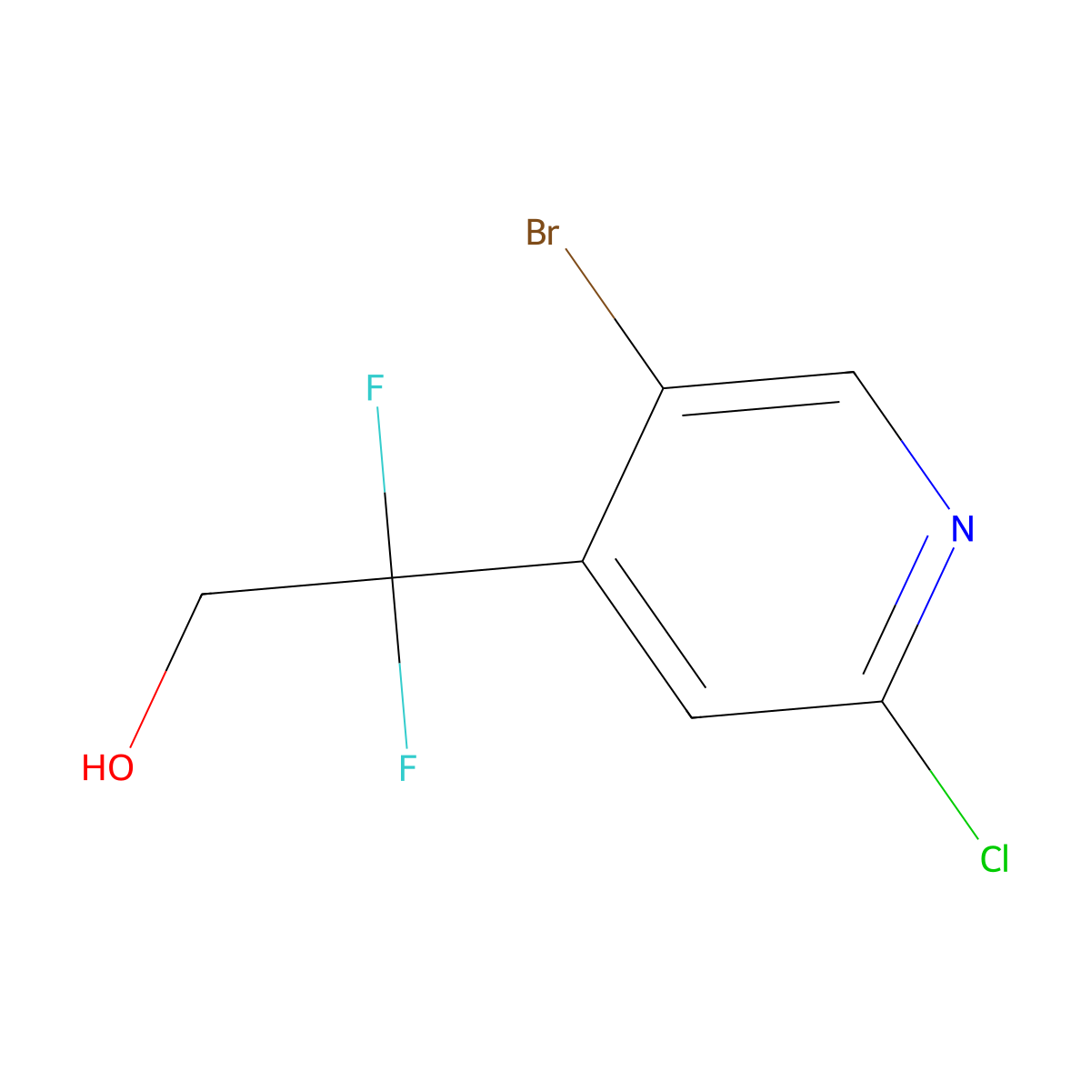 2-(5-Bromo-2-chloropyridin-4-yl)-2,2-difluoroethan-1-ol molecular structure, CAS 2228993-91-5