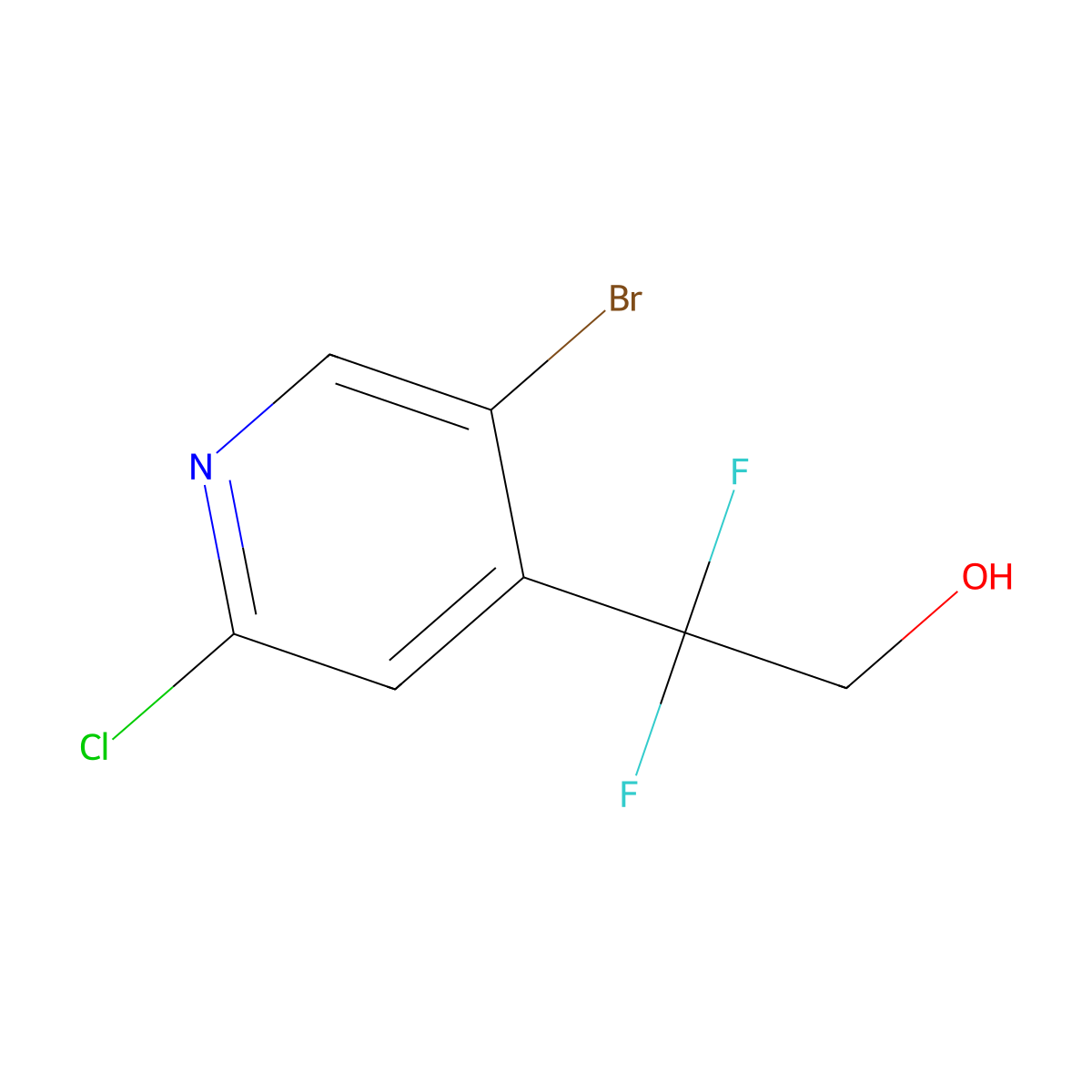 2-(5-Bromo-2-chloropyridin-4-yl)-2,2-difluoroethan-1-ol molecular structure, CAS 2228993-91-5