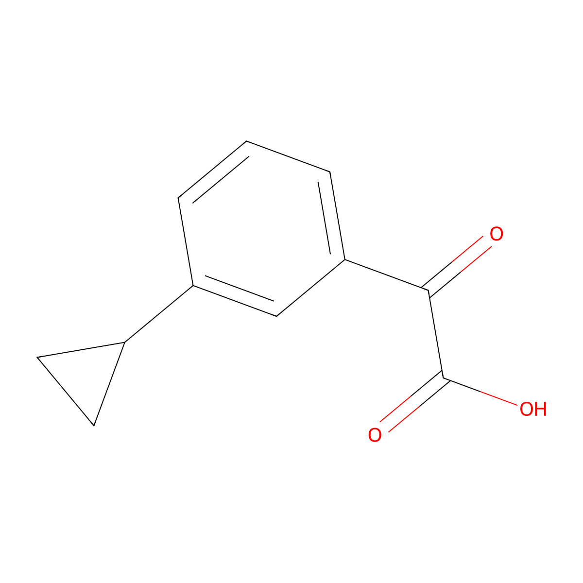 2-(3-Cyclopropylphenyl)-2-oxoacetic acid molecular structure, CAS 2228995-25-1