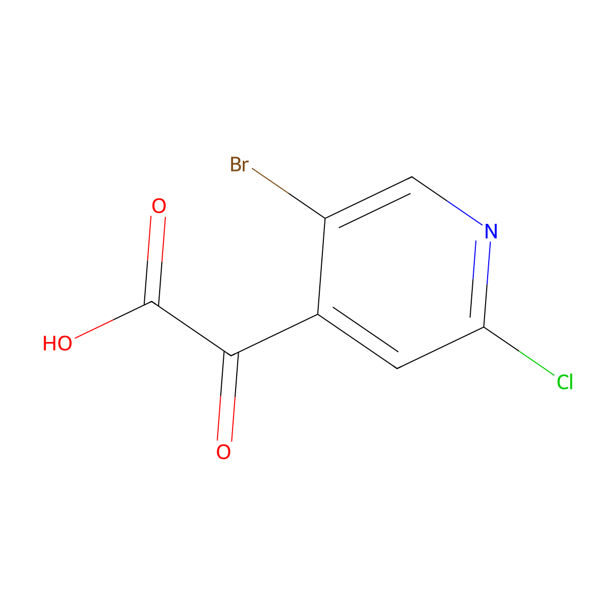 2-(5-Bromo-2-chloropyridin-4-yl)-2-oxoacetic acid molecular structure, CAS 2228995-67-1