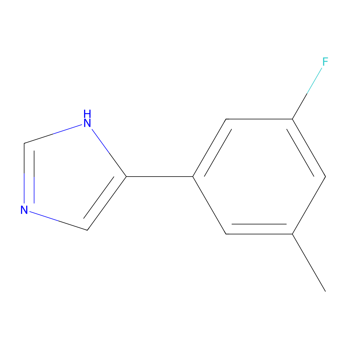4-(3-fluoro-5-methylphenyl)-1H-imidazole molecular structure, CAS 2229005-59-6