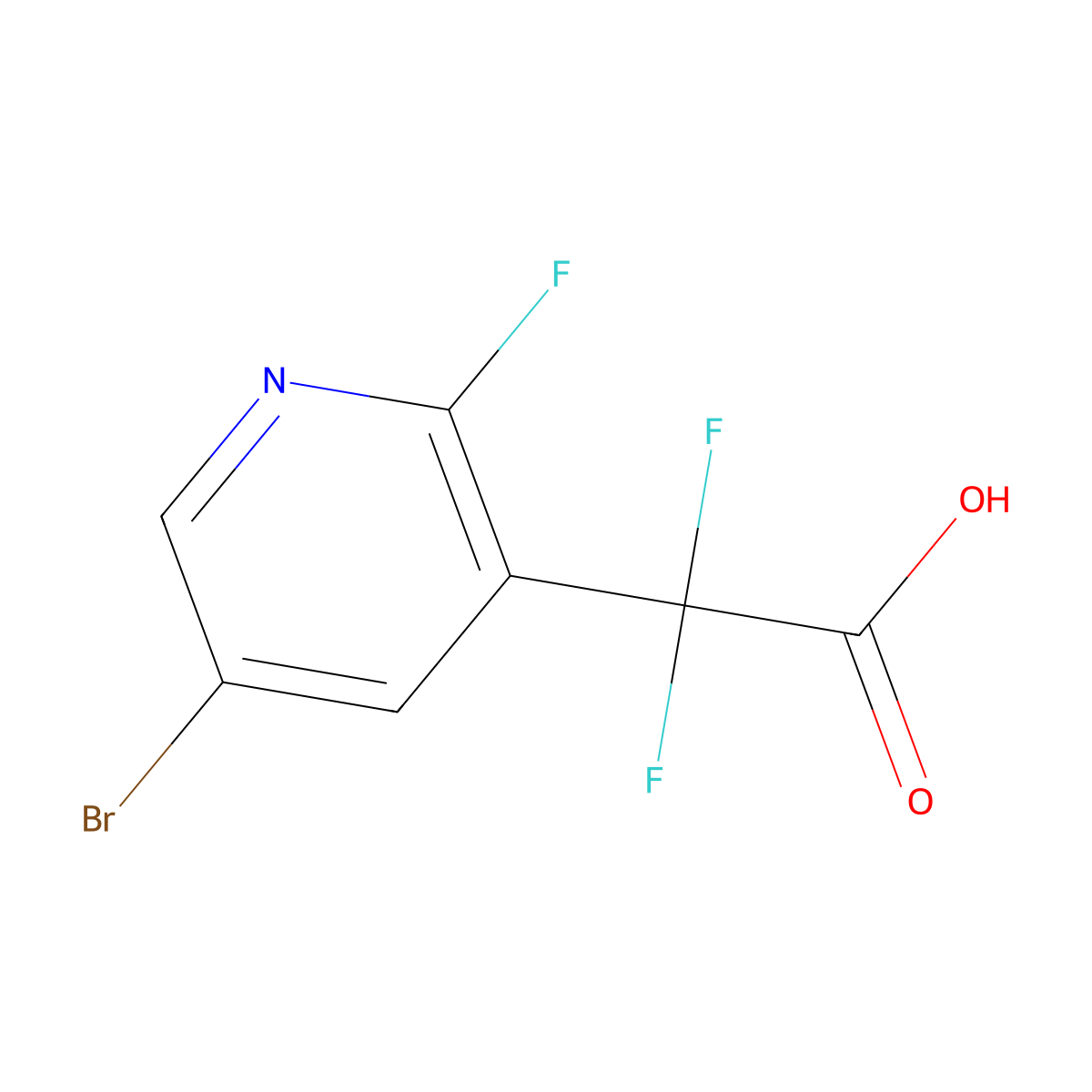 2-(5-Bromo-2-fluoropyridin-3-yl)-2,2-difluoroacetic acid molecular structure, CAS 2229010-21-1