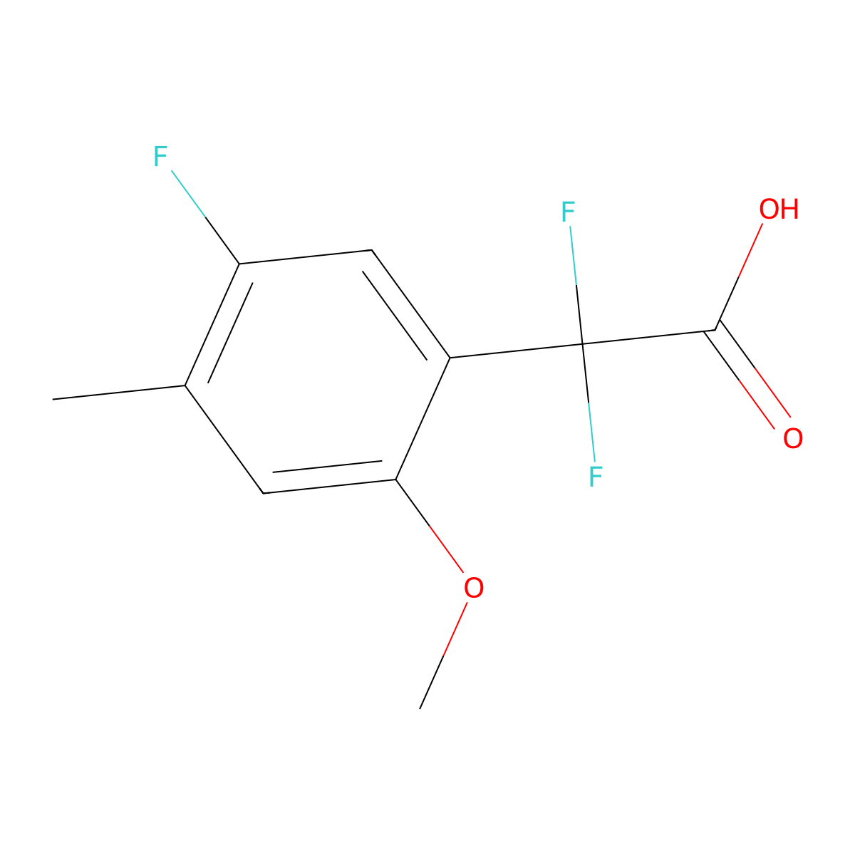 2,2-Difluoro-2-(5-fluoro-2-methoxy-4-methylphenyl)acetic acid molecular structure, CAS 2229010-59-5