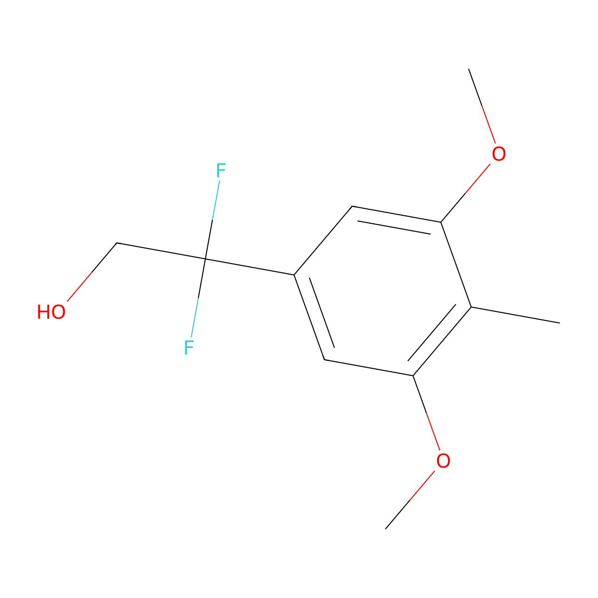 2-(3,5-Dimethoxy-4-methylphenyl)-2,2-difluoroethan-1-ol molecular structure, CAS 2229018-04-4
