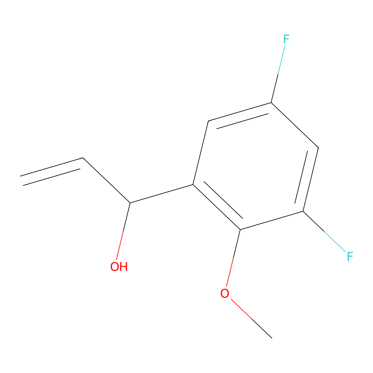 1-(3,5-Difluoro-2-methoxyphenyl)prop-2-en-1-ol molecular structure, CAS 2229019-25-2