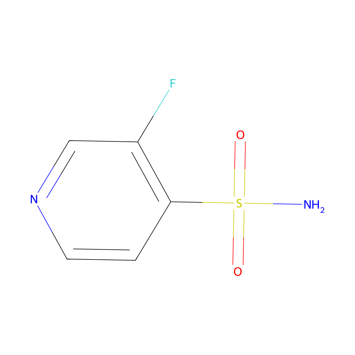 3-Fluoropyridine-4-sulfonamide molecular structure, CAS 2229019-38-7