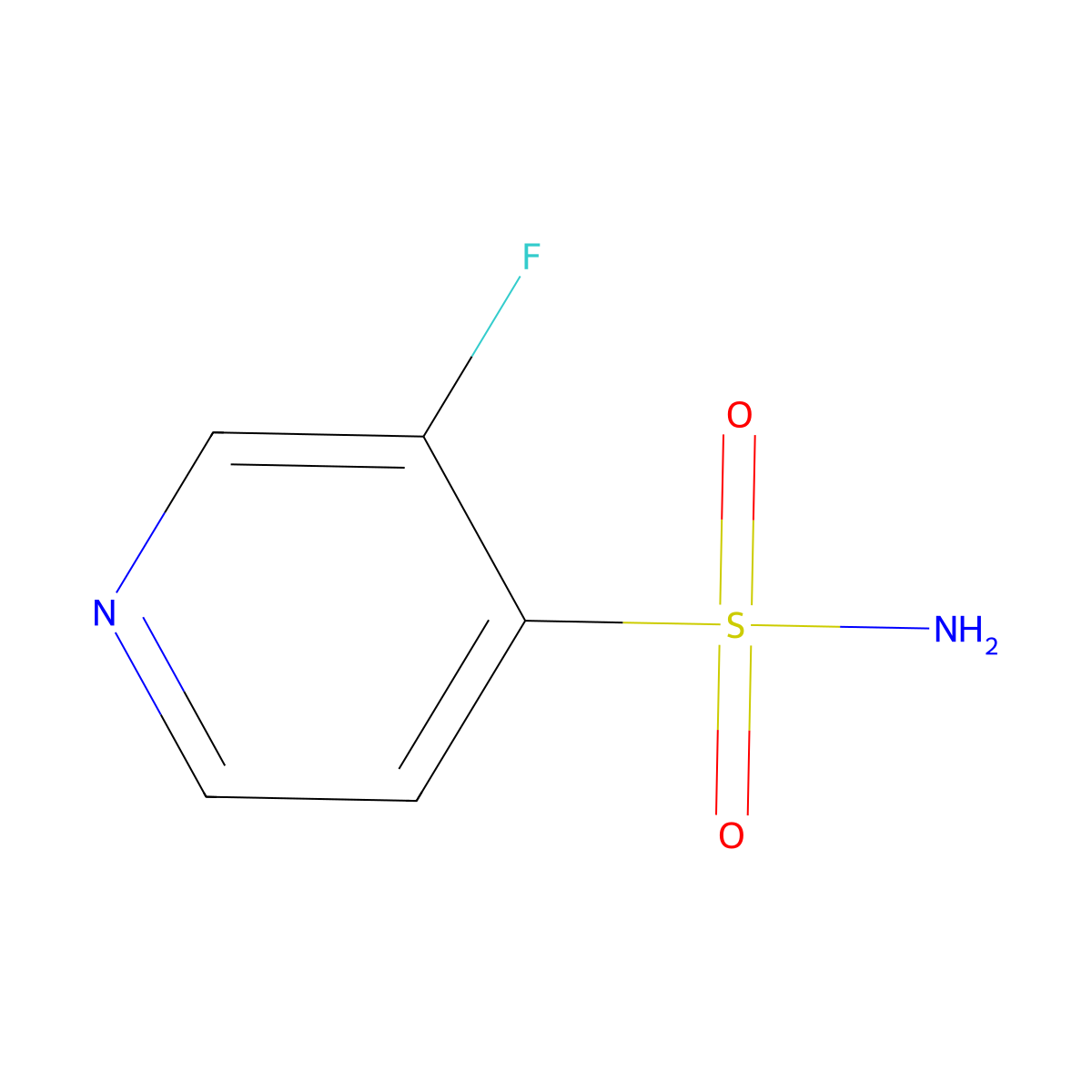 3-Fluoropyridine-4-sulfonamide molecular structure, CAS 2229019-38-7