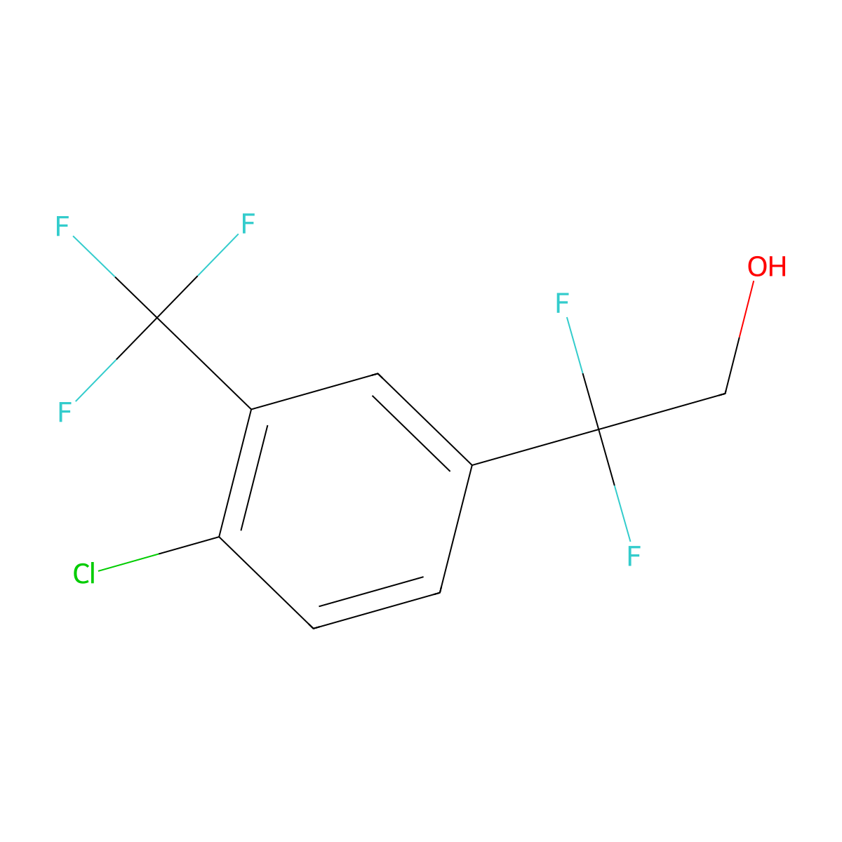 2-[4-Chloro-3-(trifluoromethyl)phenyl]-2,2-difluoroethan-1-ol molecular structure, CAS 2229019-53-6