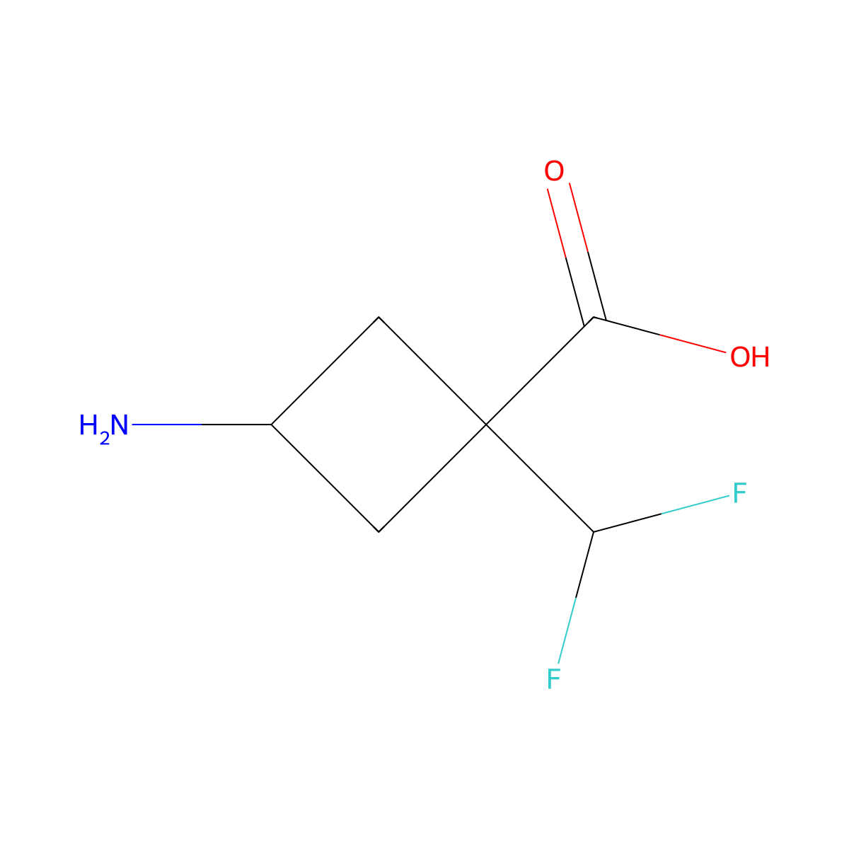 3-Amino-1-(difluoromethyl)cyclobutane-1-carboxylic acid molecular structure, CAS 2229019-55-8