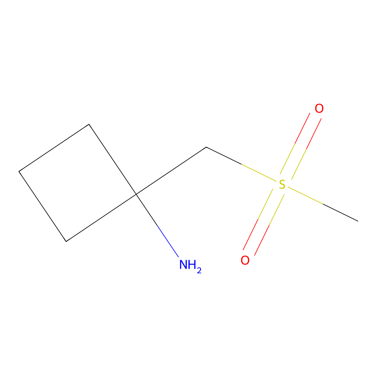 1-(Methanesulfonylmethyl)cyclobutan-1-amine molecular structure, CAS 2229019-58-1