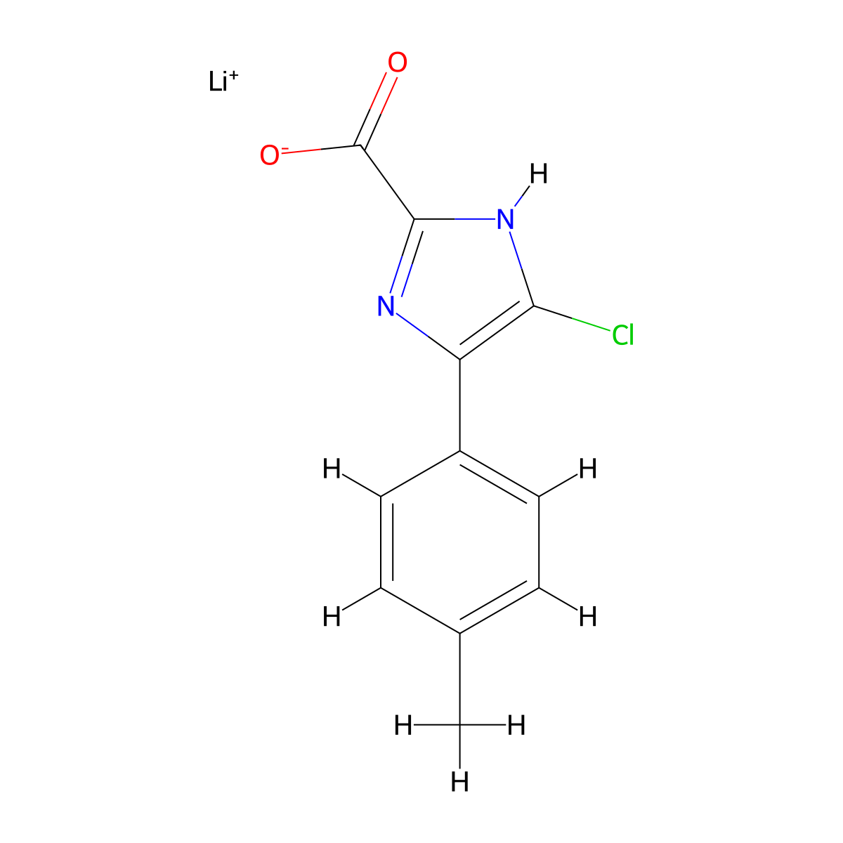 lithium 4-chloro-5-(4-methylphenyl)-1H-imidazole-2-carboxylate molecular structure, CAS 2229019-74-1