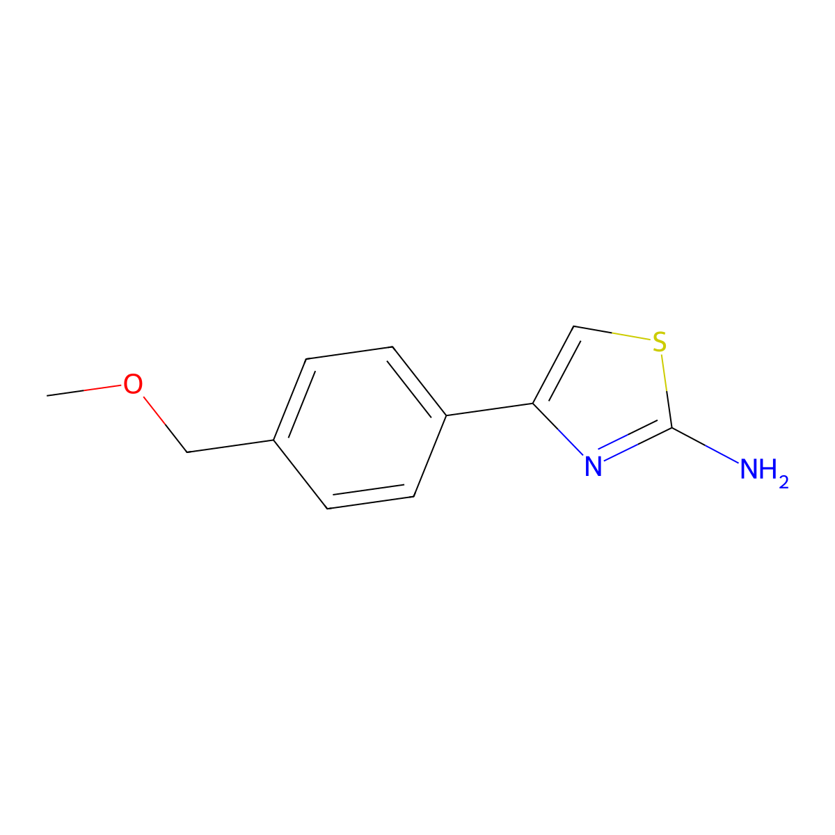 4-[4-(Methoxymethyl)phenyl]-1,3-thiazol-2-amine molecular structure, CAS 2229021-99-0