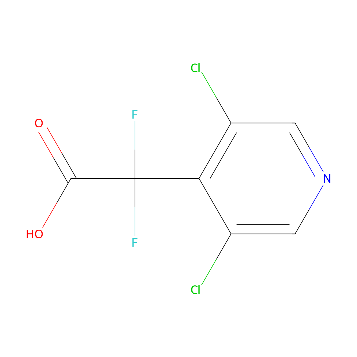 2-(3,5-Dichloropyridin-4-yl)-2,2-difluoroacetic acid molecular structure, CAS 2229022-12-0