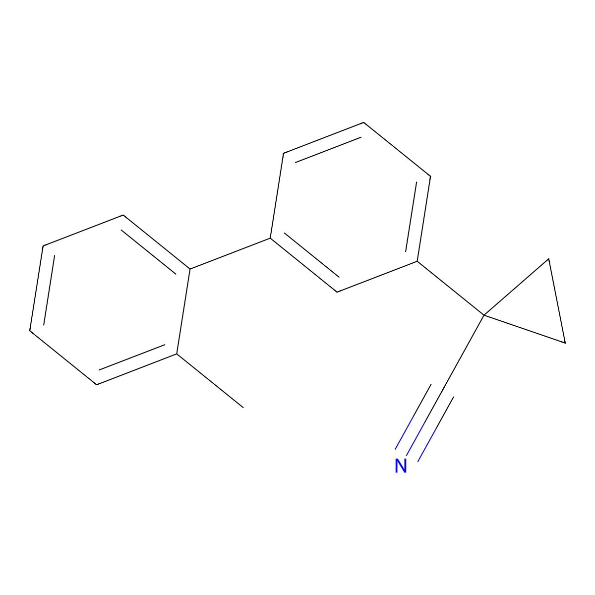 1-[3-(2-Methylphenyl)phenyl]cyclopropane-1-carbonitrile molecular structure, CAS 2229022-41-5