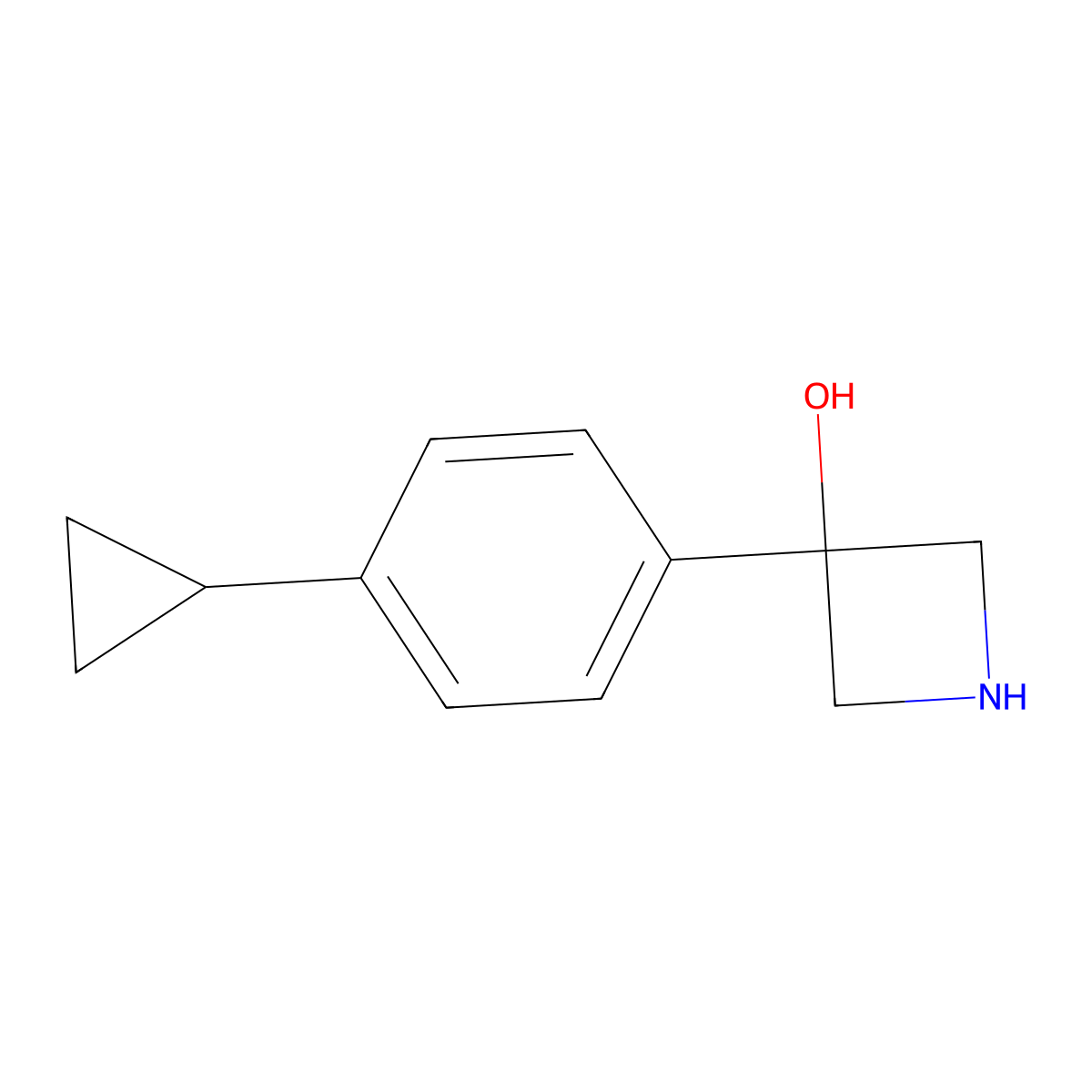 3-(4-Cyclopropylphenyl)azetidin-3-ol molecular structure, CAS 2229022-54-0