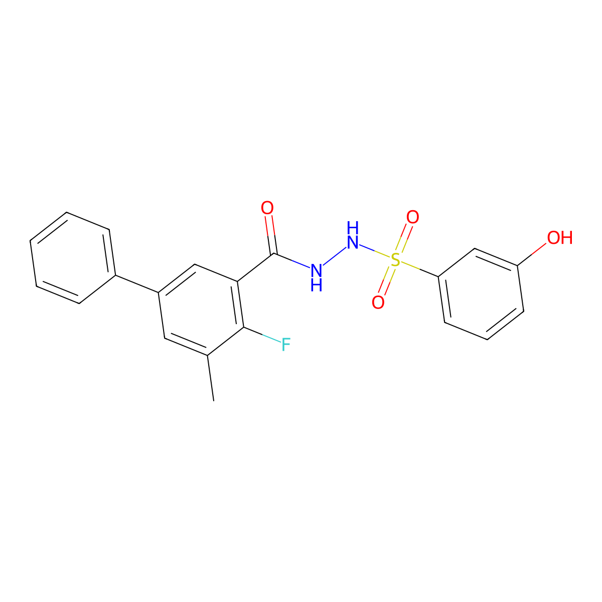 N'-(4-Fluoro-5-methyl-[1,1'-biphenyl]-3-carbonyl)-3-hydroxybenzenesulfonohydrazide molecular structure, CAS 2229025-70-9