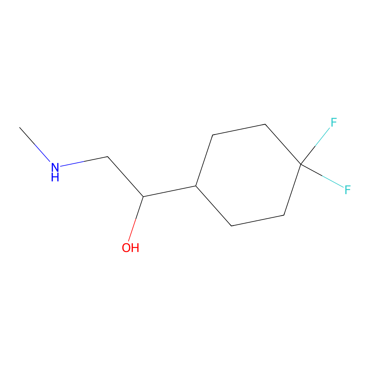 1-(4,4-Difluorocyclohexyl)-2-(methylamino)ethan-1-ol molecular structure, CAS 2229029-35-8