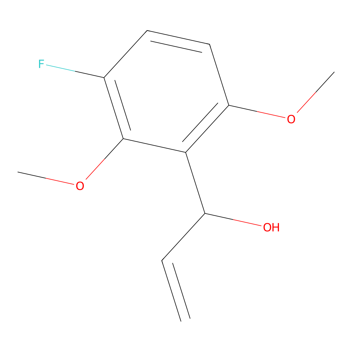 1-(3-Fluoro-2,6-dimethoxyphenyl)prop-2-en-1-ol molecular structure, CAS 2229029-87-0