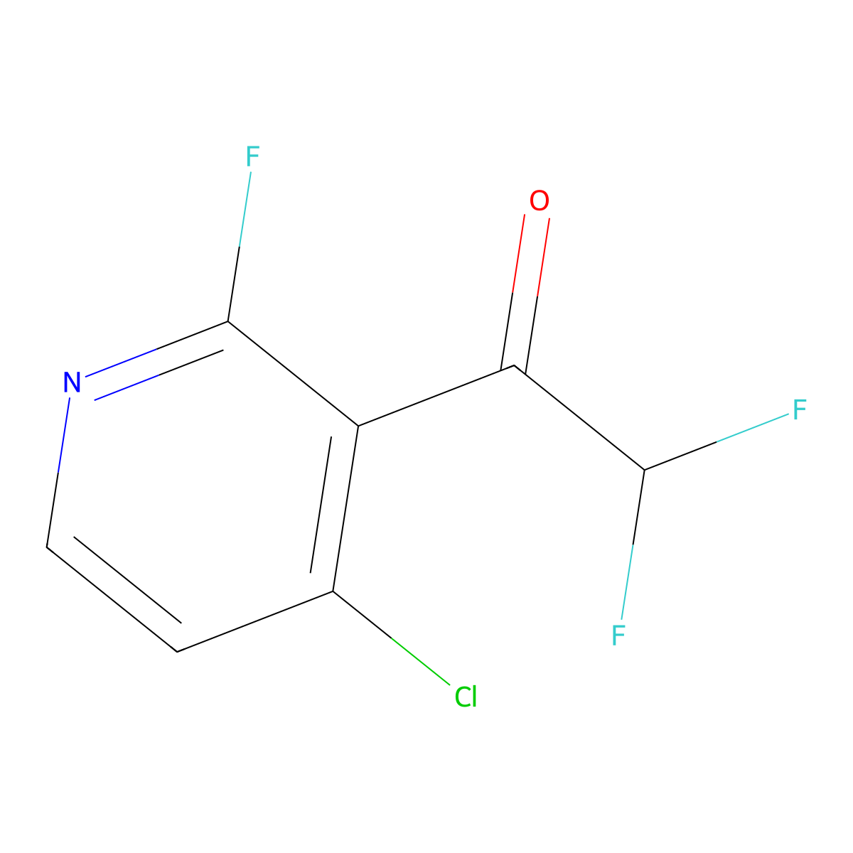 1-(4-Chloro-2-fluoropyridin-3-yl)-2,2-difluoroethan-1-one molecular structure, CAS 2229030-91-3