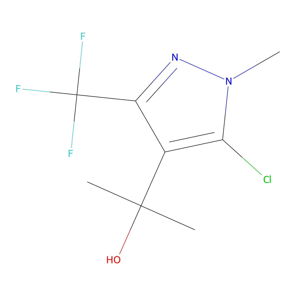 2-[5-chloro-1-methyl-3-(trifluoromethyl)-1H-pyrazol-4-yl]propan-2-ol molecular structure, CAS 2229033-50-3