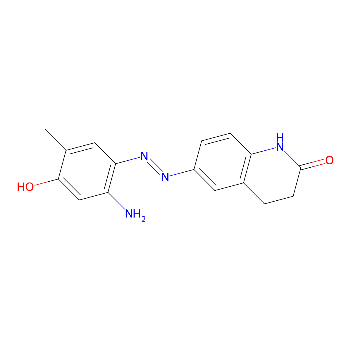 6-[(2-amino-4-hydroxy-5-methylphenyl)diazenyl]-3,4-dihydro-1H-quinolin-2-one molecular structure, CAS 2229039-45-4