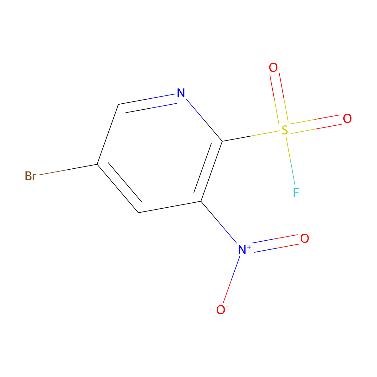 5-Bromo-3-nitropyridine-2-sulfonyl fluoride molecular structure, CAS 2229048-39-7